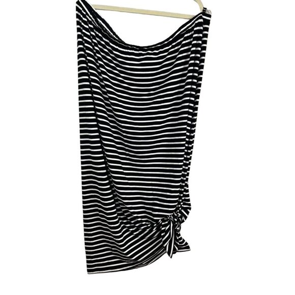 Chicos Coastal Striped Maxi Skirt 2X Black Striped Preppy Old Money Classic 80s - Picture 1 of 10